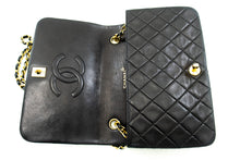 CHANEL Full Flap Chain Shoulder Bag Black Quilted Lambskin L56 hannari-shop