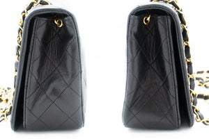CHANEL Full Flap Chain Shoulder Bag Black Quilted Lambskin L56 hannari-shop