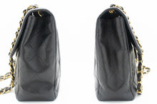 CHANEL Classic Large 11" Chain Shoulder Bag Flap Black Lambskin L95 hannari-shop
