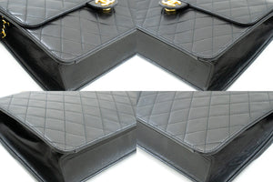 CHANEL Chain Shoulder Bag Clutch Black Quilted Flap Lambskin Purse m23 hannari-shop