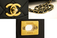 CHANEL Half Moon Chain Shoulder Bag Crossbody Black Quilted Flap L76 hannari-shop