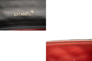 CHANEL Half Moon Chain Shoulder Bag Crossbody Black Quilted Flap L76 hannari-shop