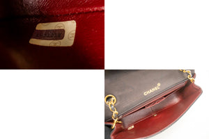 CHANEL Full Flap Chain Shoulder Bag Black Quilted Lambskin L56 hannari-shop