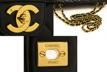 CHANEL Classic Large 11" Chain Shoulder Bag Flap Black Lambskin L95 hannari-shop