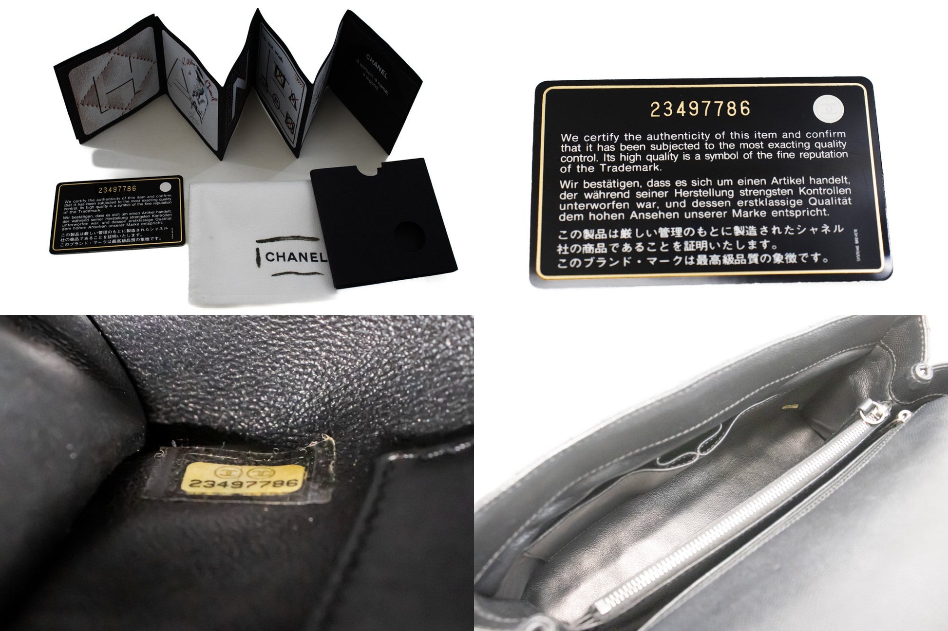 CHANEL 2 Way Top Handle Handbag Shoulder Bag Black Caviar Leather L52 hannari-shop