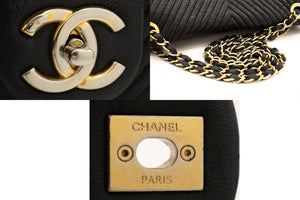 Chanel Chevron V-Stitch Leather Chain Shoulder Bag Single Flap Mat k59 hannari-shop