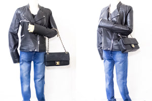 Chanel 2015 Chevron V-Stitch Leather Chain Flap Shoulder Bag i80 hannari-shop
